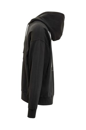 Felpa con cappuccio in cotone nero 44 LABEL GROUP | B0030576FA583P664
